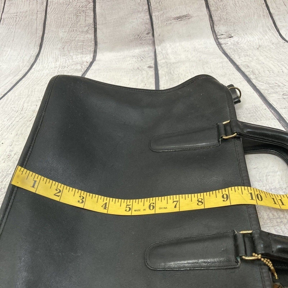 Coach Vintage NYC Black Slim Leather Satchel #9943 Unisex Bag Conditioned‎ - Picture 11 of 12